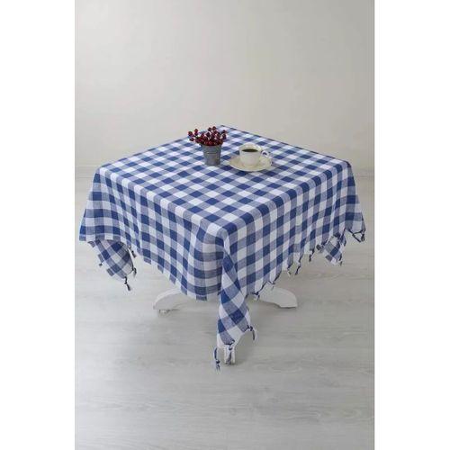 Kareli Saçaklı Mavi Masa/piknik/sofra Örtüsü 165x170 Cm