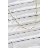 CM 14K Gold Renk Pirinç Ataç Zincir 60 cm Kadın Kolye