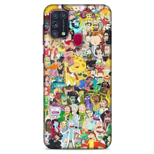 Samsung Galaxy M31 Uyumlu Kılıf Rick And Morty (36) Glitter Kılıf Cop Morty