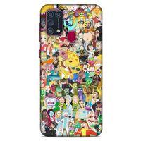 Samsung Galaxy M31 Uyumlu Kılıf Rick And Morty (36) Glitter Kılıf Cop Morty