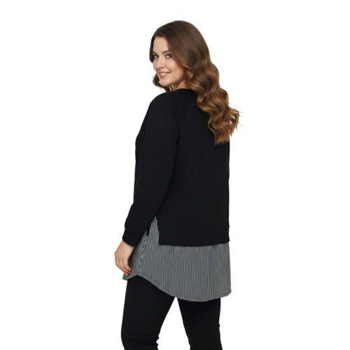 Kadın Siyah Sıfır Yaka Spor Bluz BGL-ST05158