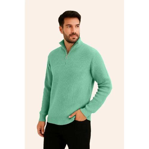 Erkek Fitilli Triko Kazak 3’lü Set – Mint Yeşili, Siyah, Füme Kalın Dokuma Pamuklu Regular Fit V Yaka Fermuarlı Uzun Kollu Rahat Kışlık Kazak Kombini