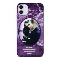 Apple Iphone 11 Kılıf Atatürk (10) Full Koruma Kılıfı Mor