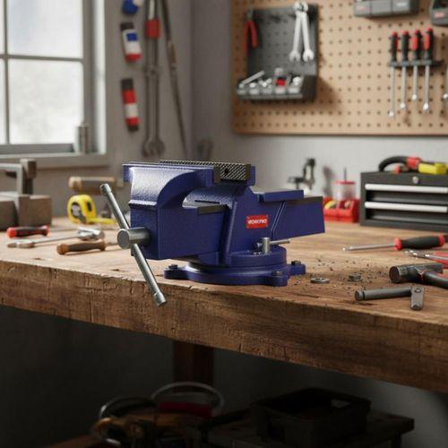 WORKPRO WP233005 100mm 360° Döner Tabanlı Örslü Profesyonel Tezgâh Mengene