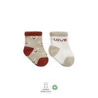 Bistyle Bistyle 2'Li Love Dog Penye Soket Çorap 10118 Bej