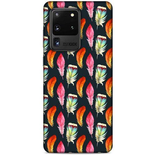 Samsung Galaxy S20 Ultra Kılıf Desenli Özel Seri Tüyler (49) Ultra Silikon Kılıf