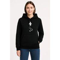 Nihilist Penguen Temalı Oversize Kapüşonlu Sweatshirt - Siyah