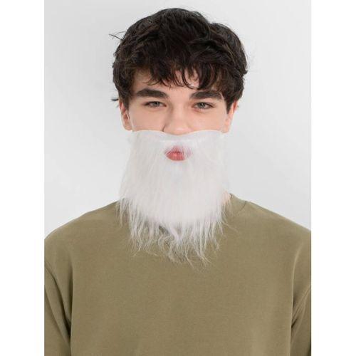 Beyaz Kırçıllı Arkadan Lastikli Beyaz Takma Sakal Yetişkin Çocuk Uyumlu