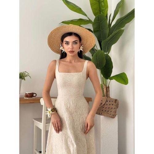 Cuper Çiçek Detaylı Elbise