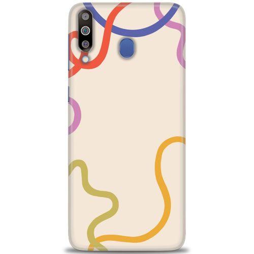 Samsung Galaxy M30 Kılıf HD Baskılı Kılıf - Renk Çizgileri + Tam Ekran Koruyucu