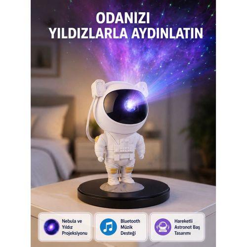 Astronot Projeksiyon Lambası Bluetooth Müzikli Ve Uzaktan Kumandalı