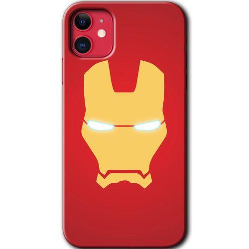 iPhone 11 Kılıf Baskılı Kapak - İronMan + 5D Tam Kaplayan Cam