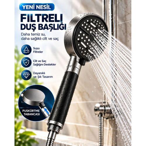 6 Modlu Filtreli Duş Başlığı Büyük Panel Su Tasarruflu Çok Fonksiyonlu Duş Başlığı