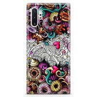 Samsung Galaxy Note 10 Plus Kılıf Donut Doodle Arka Kapak Koruma Desenli Full Koruyucu