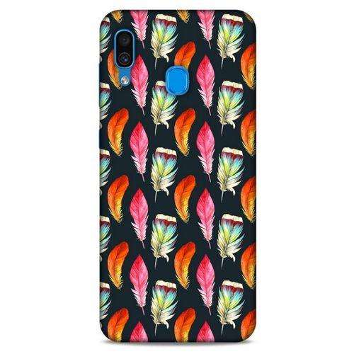Samsung Galaxy A30 Kılıf Desenli Özel Seri Tüyler (49) Ultra Silikon Kılıf