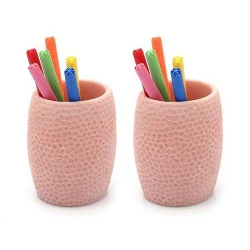 2 Adet Kalemlik Pembe Petek Ofis Gereci 8X8X10Cm 400Ml