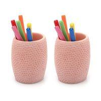 2 Adet Kalemlik Pembe Petek Ofis Gereci 8X8X10Cm 400Ml
