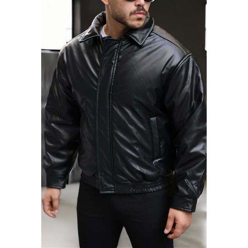 Oversize Premium Deri Ceket/Mont - Siyah