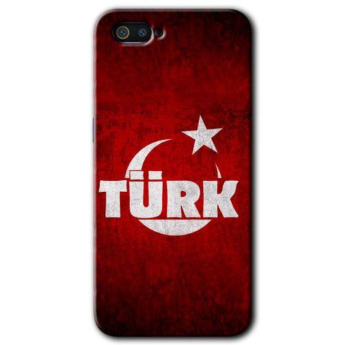 Realme C2 Kılıf HD Desen Baskılı Arka Kapak - Ayyıldız Türk