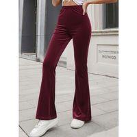 Kadın Yüksek Bel Paçaya Doğru Genişleyen Kadife Pantolon