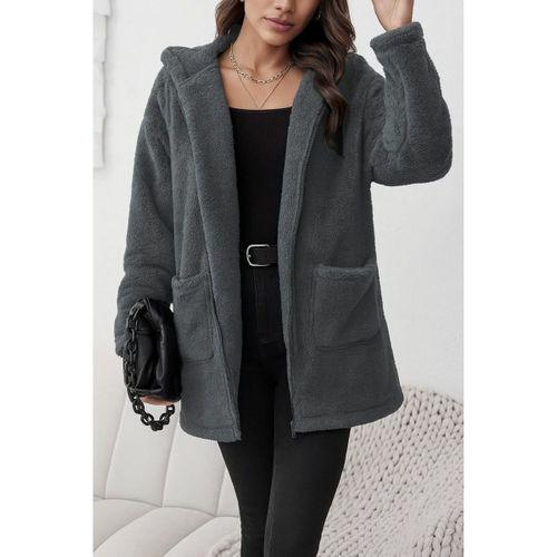 Kadın Uzun Kollu Kapşonlu önden Fermuarlı Cepli Welsoft Ceket