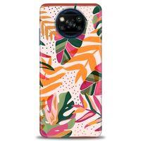 Xiaomi Poco X3 NFC Kılıf HD Baskılı Kılıf - Turuncu Pembe + Tam Ekran Koruyucu