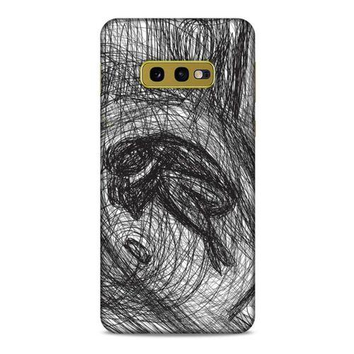 Samsung Galaxy S10e Kılıf Depresyon (37) Silicone Cover Sarı Lacivert