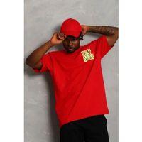 Erkek Baskılı T-Shirt Kısa Kol Bisiklet Yaka Regular Fit Rahat Kalıp Günlük Tişört - Kırmızı