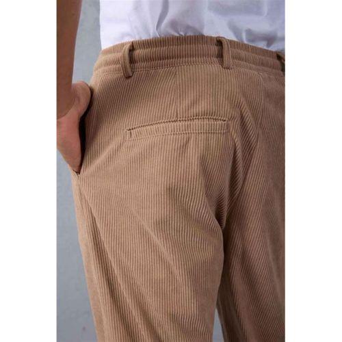 Eric Relax Fit Yarım Fermuar Polo Yaka Selanik Sweatshirt Siyah - Roy Kadife Beli Lastikli Jogger Pantolon Bej