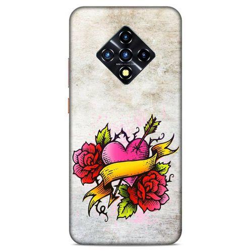 Lopard İnfinix Zero 8 Uyumlu Kılıf Tattoo's (12) Koruyucu Silikon Gri Pembe