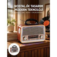 Nostalji Bluetooth Radyo Fm Am Sw Ahşap Eskitme Tasarım Yeni Nesil
