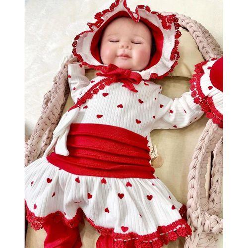 Kalp Desenli Dantel İşlemeli Hastane Çıkışı