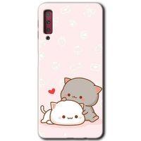 Galaxy A7 2018 Kılıf HD Desen Baskılı Arka Kapak - Kedi Aşkı