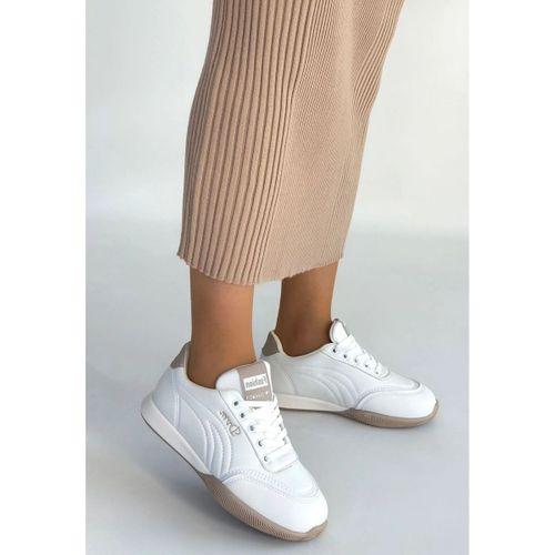 Tawen Beyaz Cilt Bağcıklı Spor Ayakkabı