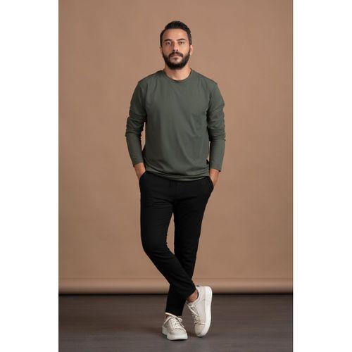 Regular Fit Bisiklet Yaka Rayon Kumaş Full Likralı Uzun Kol Sweatshirt
