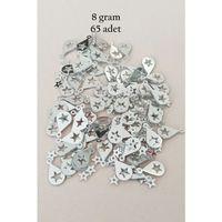 Oya Abiye Bileklik Kolye Pleksi Metalik Plastik Pul Gümüş Renk 8 gram 65 adet - BNC521