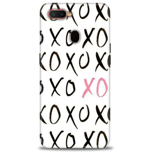 Oppo A12 Kılıf HD Baskılı Kılıf - XOXO + Tam Ekran Koruyucu
