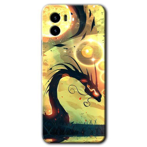 Vivo Y15s Kılıf HD Desen Baskılı Arka Kapak - Digital Dragon