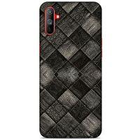 Oppo Realme C3 Kılıf Patchwork (25) Antişok Kapak Siyah Gri