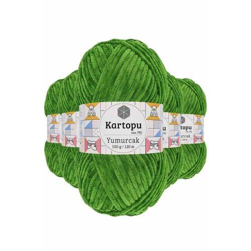 5 Adet Yumurcak Kadife El Örgü İpi Yeşil K469