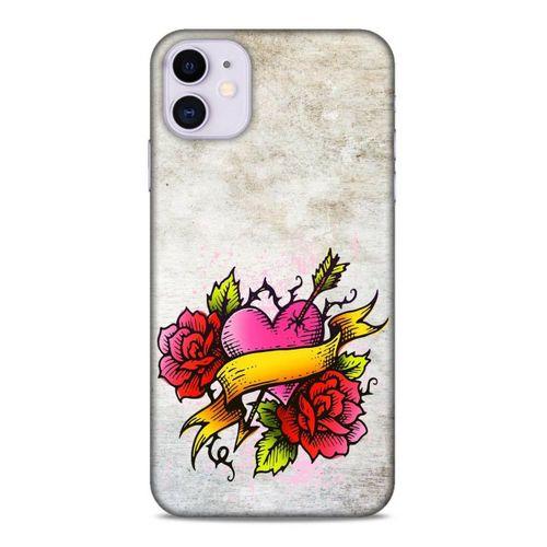 Lopard Apple Iphone 11 Uyumlu Kılıf Tattoo's (12) Koruyucu Silikon Gri Pembe
