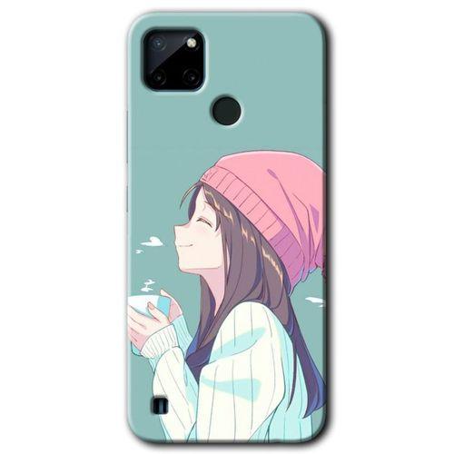 Realme C21 Kılıf HD Desen Baskılı Arka Kapak - Happy Girl