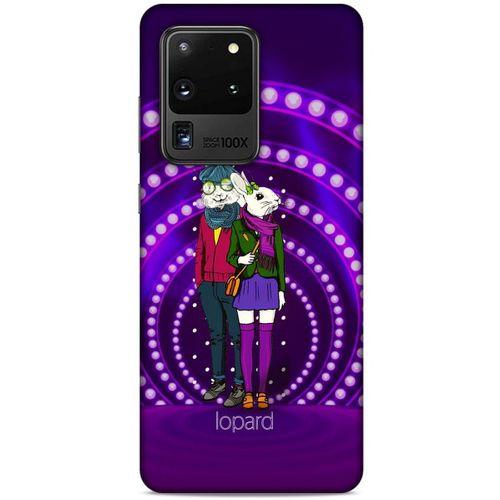 Samsung Galaxy S20 Ultra Kılıf FunnyMaX (33) Hybrid Kılıf Mor Tavşan