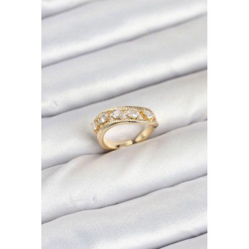 Pirinç Gold Renk Zirkon Taşlı Kadın Yüzük