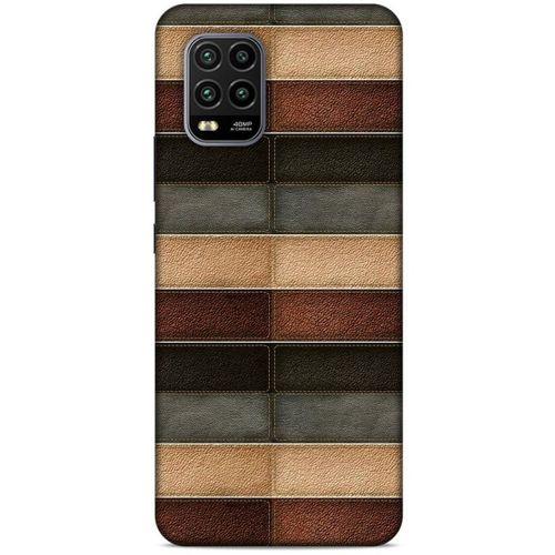 Xiaomi Mi 10 Lite Kılıf Patchwork (20) Koruyucu Kılıf Bej Siyah