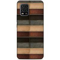 Xiaomi Mi 10 Lite Kılıf Patchwork (20) Koruyucu Kılıf Bej Siyah