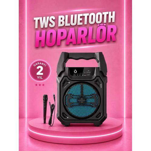 Taşınabilir 6.5” Bluetooth Hoparlör Usb Tf Kart Mikrofonlu Şarjlı Sistem
