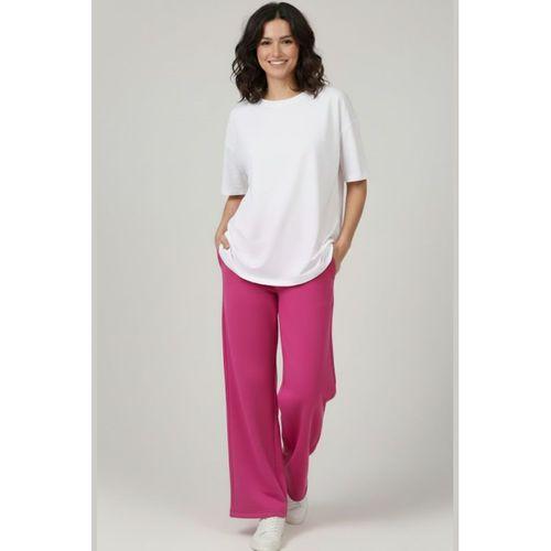 Kadın İki İplik Rahat Kalıp Yüksek Bel Geniş Paça Pantolon SPR26EAK988