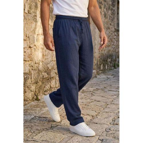 Hafif ve Rahat Müslin Baggy Erkek Pantolon - Lacivert