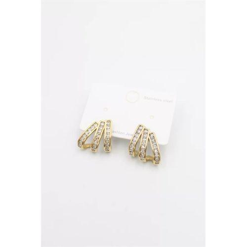 Taşlı Küpe - Altın